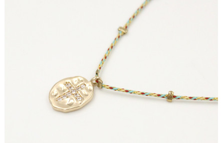 Solitario con hilo micro driza azul,amarillo,rojo,