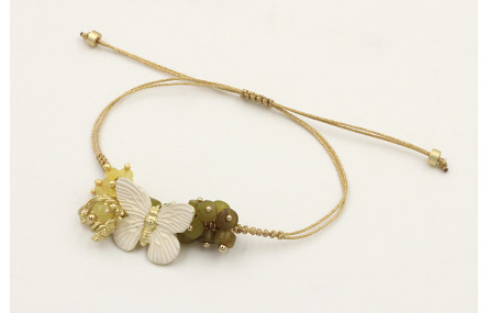 Pulsera hilo dorado pálido con nuedo serpiente, ma