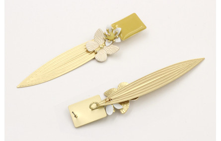 Pendientes perno rectangulo esmalte lima, colgante