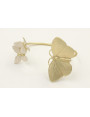 Pulsera rigida con mariposa grande dorada mate y 2