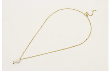 Solitario cadena eslabón plano dorado mate con col