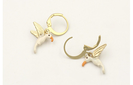 Pendientes perno de seguridad con colgante colibri