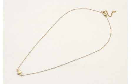 Solitario de cadena con perlas y colgante ojo pest