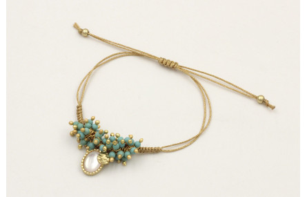 Pulsera hilo dorado palido con colgante colgante o
