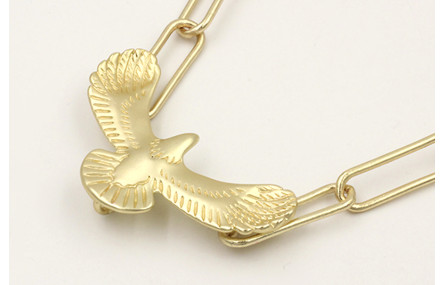 Collar cadena eslabón grande con aguila y cierre m