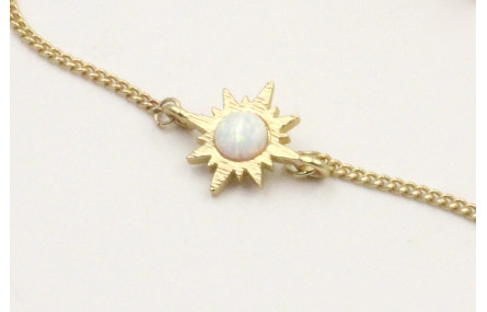 Pulsera cadena eslabón plana dorada mate con entre