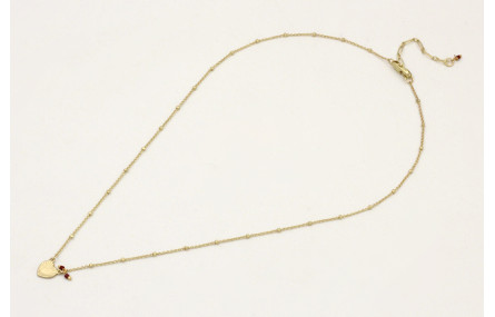 Solitario cadena micro bola dorada mate con colgan