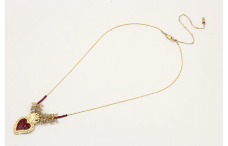 Collar cadena fina dorada con sagrado corazón esma