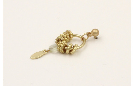 Single earrings con colgante petalo y ruedas estri