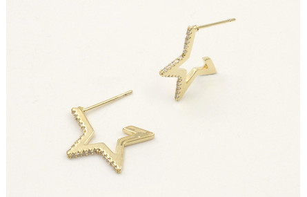 Pendientes estrella dorada con brillos cristal.
