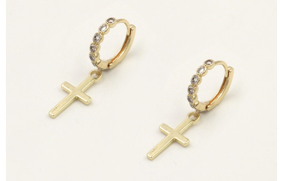 Pendientes cierre seguridad con brillos cristal y 