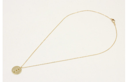 Solitario cadena eslabón pequeño dorado con colgan