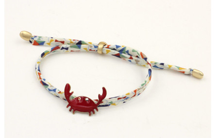 Pulsera lazo liberty lazadas de colores con cangre