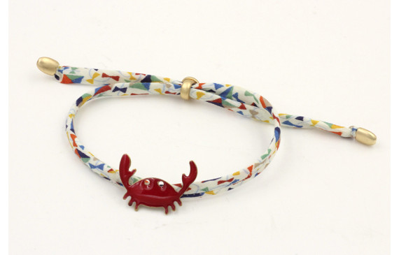 Pulsera lazo liberty lazadas de colores con cangre