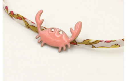 Pulsera lazo liberty flores rosa, lima y naranjas 