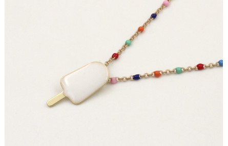 Solitario cadena micro esmalte colorines con colga