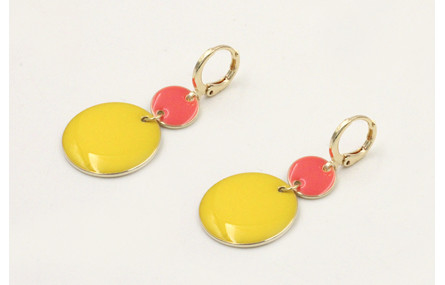 Pendientes cierre segurdridad  dorado con disco do