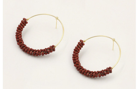 Pendientes acero inoxidable aro con perno forrado 