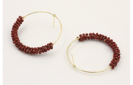 Pendientes acero inoxidable aro con perno forrado 