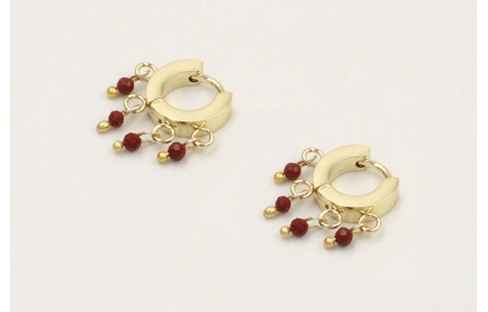 Pendientes acero inoxidable cierre aro con 3 anill