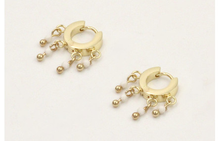 Pendientes acero inoxidable cierre aro con 3 anill