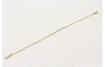 Pulsera cadena microbola dorada mate centro tira p