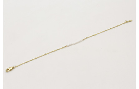 Pulsera cadena microbola dorada mate centro tira p