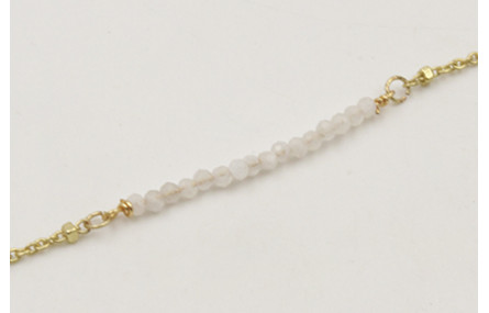 Pulsera cadena microbola dorada mate centro tira p