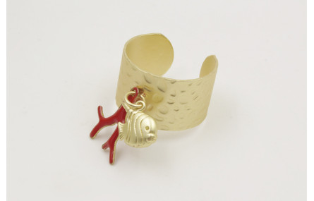 Anillo base labrada dorada mte con rama plana de c