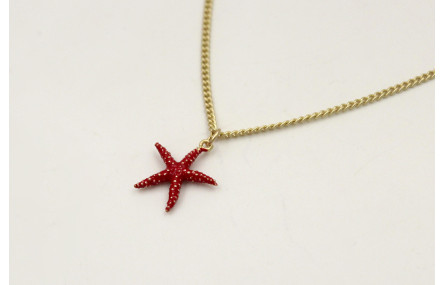 Solitario cadena plana dorada mate con colgante es