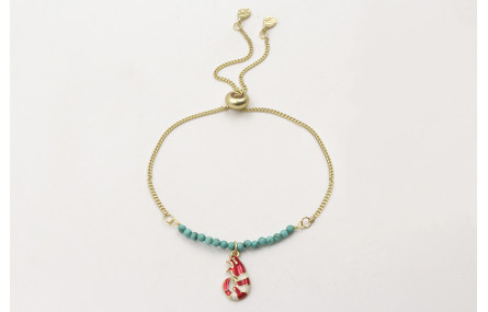 Pulsera cadena plana dorada mate regulable con tir