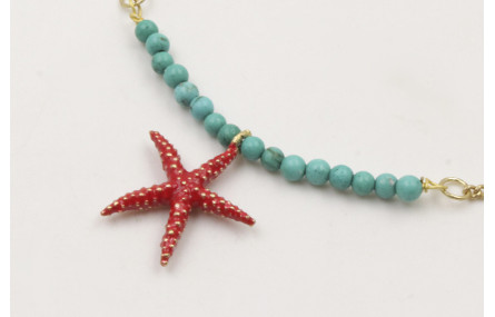 Pulsera cadena plana dorada mate regulable con tir