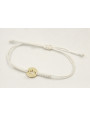 Pulsera hilo color crema con nudo serpiente y chap
