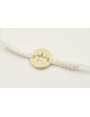 Pulsera hilo color crema con nudo serpiente y chap