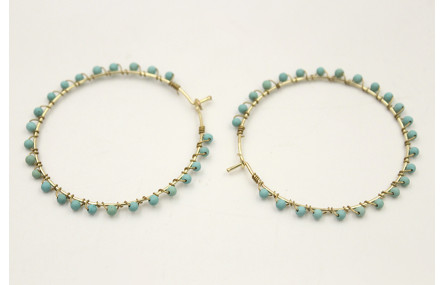 Pendientes acero inoxidable aros grandes forrados 