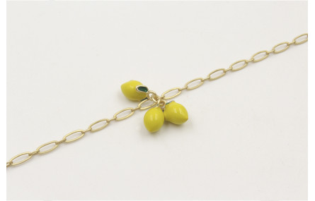 Pulsera con cadena alargada de eslabón oro mate co