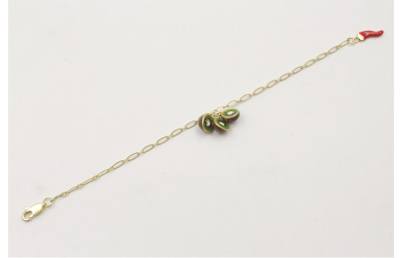 Pulsera con cadena alargada de eslabón oro mate co