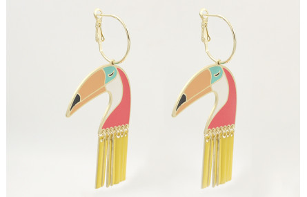 Pendiente aro con cierre de acero inoxidable con t