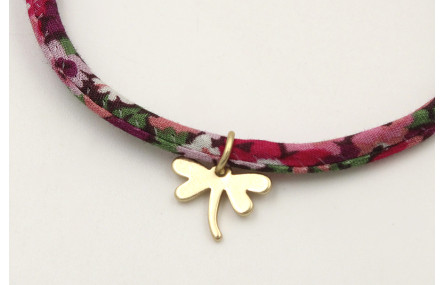 Pulsera regulable de cinta liberty en tonos morado