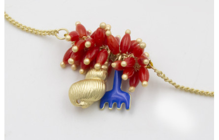 Pulsera regulable cadena eslabón plano dorado mate