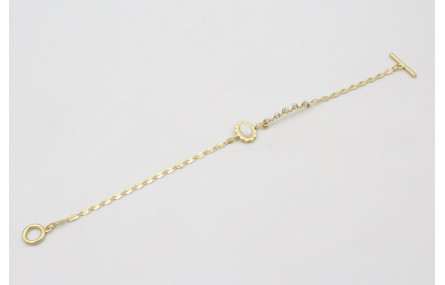 Pulsera cadena eslabón ovalado aplastado con entre