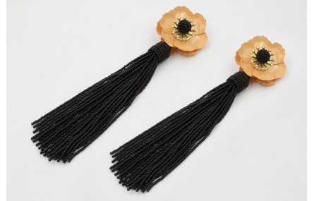 Pendientes flor sobrepuesta esmaltada melocotón, b