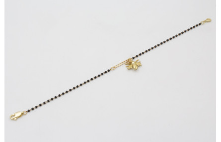 Pulsera cadena miyuki negra con colgante abeja dor