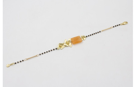 Pulsera cadena miyuki negro con eslabón alargado c