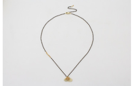 Collar cadena miyuki negra intercaladas bolitas me