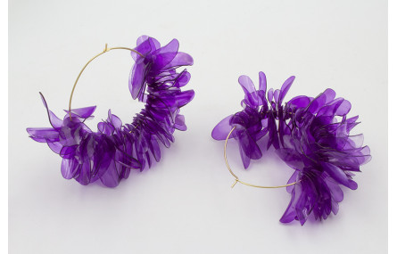 Pendientes aro grande dorado mate con lentejuelas 