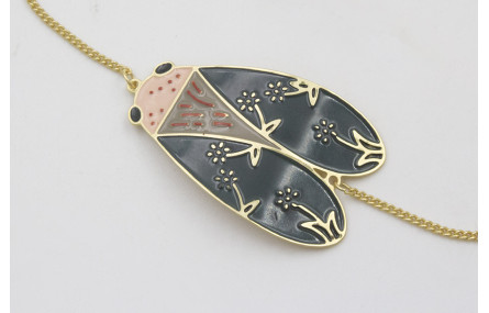 Pulsera cadena eslabón plano dorado mate con polil