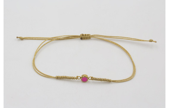 Pulsera acero inoxidable hilo dorado con entrepiez