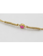 Pulsera acero inoxidable hilo dorado con entrepiez