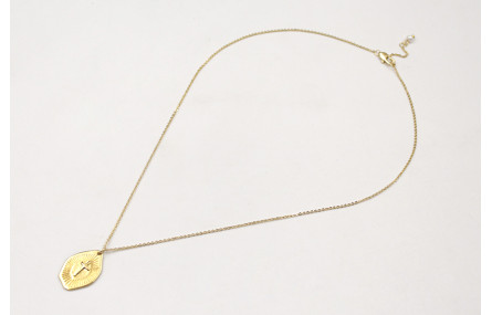 Collar ORO18k-3 micras cadena eslabón pequeño con 